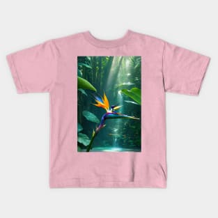 Tropical bird of paradise flower Kids T-Shirt